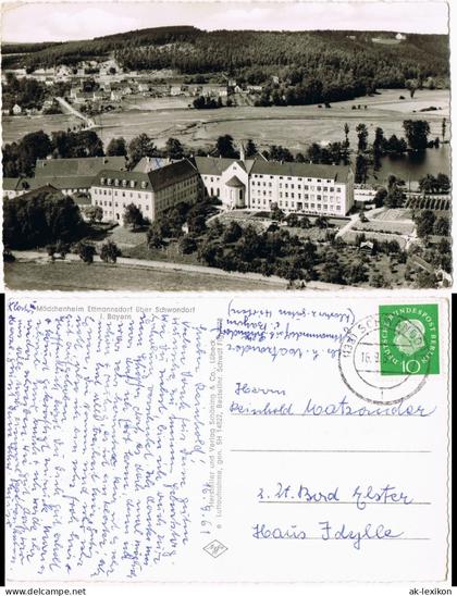 Schwandorf Luftaufnahme Mädchenheim Ettmannsdorf über Schwandorf 1961