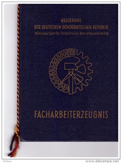 Facharbeiterzeugnis Hans Dieter Finn in Griefstedt , 1957 , Maurer , Erfurt , DDR , Ausweis , Sömmerda !!!