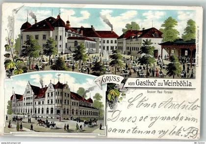 01689 O8256 Weinböhla 1901 Gebrauchsspuren Lithographie Gasthaus zu Wein... - 13658415