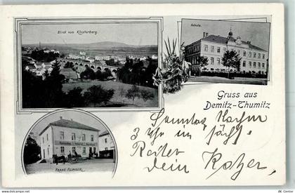 01877 O8503 Demitz-Thumitz 1902 - Blick vom Klsoterberg Schule Franz Fil... - 13429604