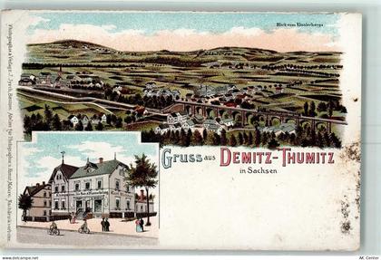 01877 O8503 Demitz-Thumitz Lithographie Blick vom Klosterberge Klemptner... - 13600347