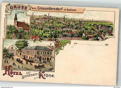 01900 O8501 Großröhrsdorf , OL Lithographie Hotel zur goldenen Krone - 13642221
