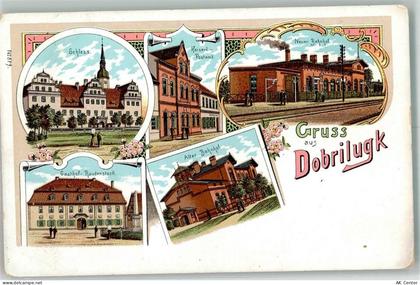 03253 O7981 Doberlug-Kirchhain Lithographie Dobrilugk Schloß Neuer Bahnh... - 13656659