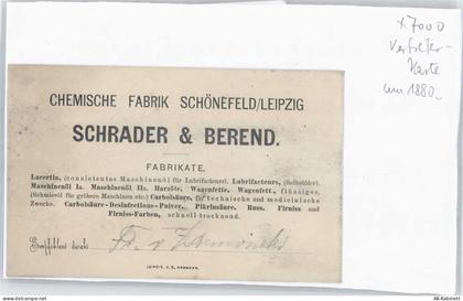04103 O7010 Schönefeld - Vertreter-Karte chemische Fabrik Schrader & Ber... - 51145465