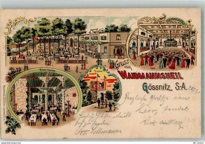 04639 O7422 Gößnitz , Thür Lithographie Gasthaus Etablissement Waidmanns... - 13668418