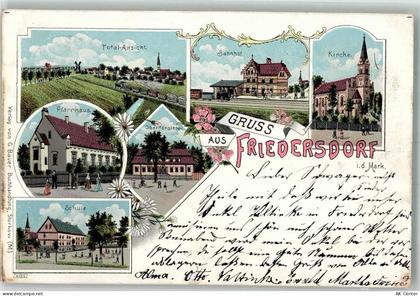 06918 O7901 Mark Friedersdorf Lithographie Pfarrhaus Bahnhof Schule Ober... - 13643715
