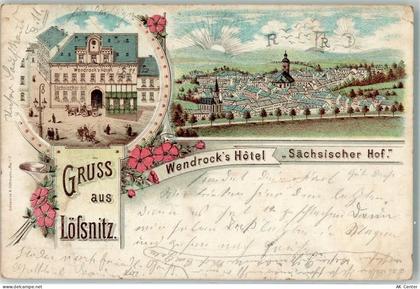 08294 O9407 Lößnitz 1899 Lithographie Hotel Wendrock "Sächsischer Hof"... - 13630315