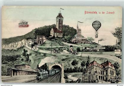 08523 O9900 Bärenstein Zukunfts AK Sternwarte Ballon Bahnhof Eisenbahn H... - 13617544