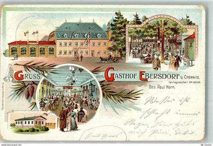 09111 O9000 Ebersdorf 1902 Lithographie Gasthaus Ebersdorf Gartenwirtsch... - 13648893