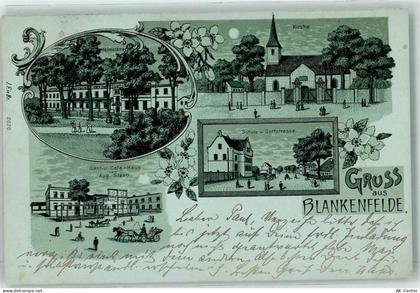 10115 O1020 Blankenfelde 1904 Lithographie / Mondschein Kirche Heimstätt... - 13617340