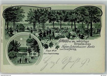 10115 O1090 Hohenschönhausen 1904 Lithographie Gasthaus Oranke-See Garte... - 13574940