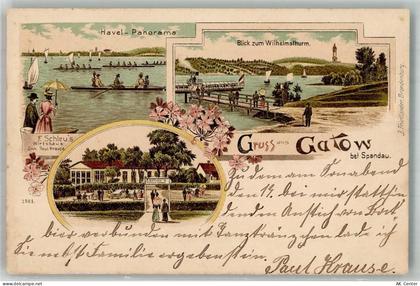 10115 W1000 Gatow Lithographie An der Havel Wilhelmsturm Gasthaus Schleu... - 13662574