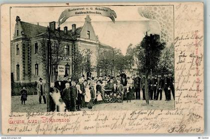 10115 W1000 Plötzensee 1902 Foto AK Gasthaus Heideschlößchen Gruppenaufn... - 13637043