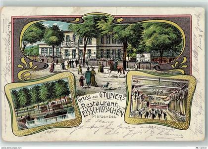 10115 W1000 Plötzensee 1909 Lithographie G. Tillners Gasthaus Zum Eissch... - 13608310
