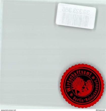 10115 W1000 Reinickendorf Siegelmarke Wirtschaftsamt Schwarz Rot - 39323366