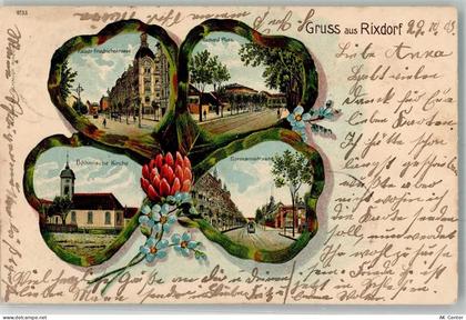 10115 W1000 Rixdorf 1903 Lithographie Kleeblatt Böhmische Kirche Kaiser ... - 13652292