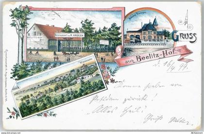 10115 W1000 Wannsee Lithographie 1899 Gasthaus Krüger Beelitz Hof Bahnho... - 51531403