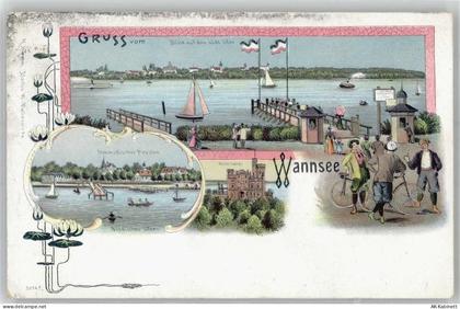 10115 W1000 Wannsee Lithographie / Künstlerkarte Gruß aus Wannsee - 51531264