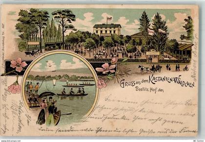 14547 O1501 Beelitz , Mark 1899 Lithographie Gasthaus Kastanien Wäldchen... - 13635981