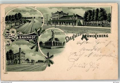 15374 O1278 Müncheberg 1902 Lithographie Bahnhof der Buckower Kleinbahn ... - 13638885