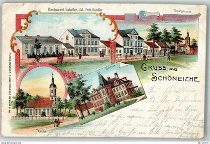 15566 O1254 Schöneiche b. Berlin 1901 Lithographie Gasthaus Eiskeller Sc... - 13667986