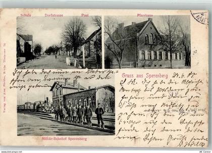 15838 O1637 Sperenberg 1905 Foto AK Militärbahnhof Sperenberg Post Schul... - 13652665