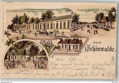 16348 O1292 Schönwalde b Wandlitz 1902 Lithographie Gasthaus Liebenhagen... - 13667980
