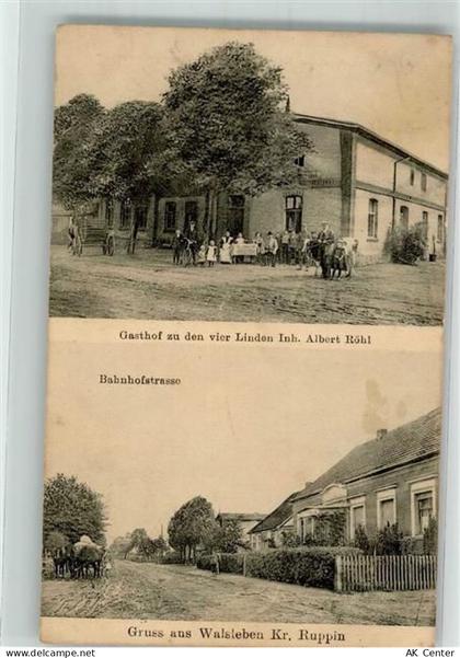 16818 O1951 Walsleben b Neuruppin - Bahnofstraße Gasthaus zu den vier Li... - 13632192