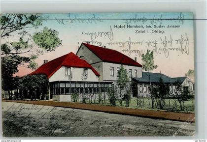26340 W2932 Zetel 1914 Gebrauchsspuren Hotel Hemken AK - 13211823