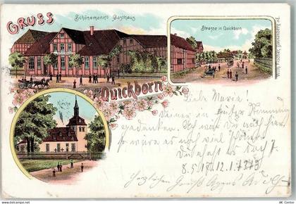 29476 W3139 Quickborn , Kr Lüchow-Dannenberg 1902 Lithographie Dorfstraß... - 13640245