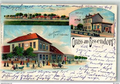 30900 W3002 Bissendorf , Han 1904 Lithographie Bahnhof Eisenbahn Gasthau... - 13616669