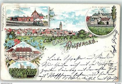 34466 W3549 Wolfhagen 1898 Lithographie Rathaus Bahnhof Weidelsburg Bug ... - 13625191