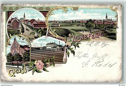 37327 O5600 Leinefelde 1898 Lithographie Ev. Kirche Bahnhof - 13605935