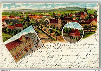 38486 O3580 Klötze 1903 Lithographie Forsthaus Hotel zum goldenen Löwen... - 13632393