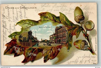 39638 O3570 Gardelegen 1914 Prägedruck Bahnhofstraße Eichenblatt Passepa... - 13635070
