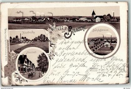 49565 W4550 Bramsche , Hase 1901 Lithographie Hasebrücke Neustadt Bahnho... - 13611051