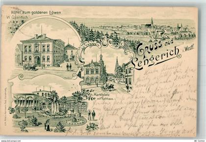 49838 W4453 Lengerich , Emsl 1898 Lithographie Hotel zum goldenen Löwen ... - 13657756