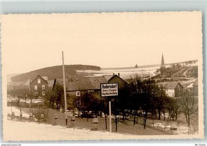 57234 W5901 Rudersdorf , Westf Foto AK Ortsschild Winter - 13907533
