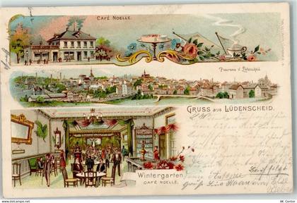 58507 W5880 Lüdenscheid 1901 Lithographie Cafe Noelle Torte Wintergarten... - 13605353