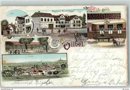 61118 W6368 Bad Vilbel 1899 Lithographie Hof Gasthaus Stadt Kassel Billa... - 13612003