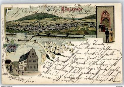 63927 W8768 Bürgstadt Lithographie 1908, Portal der Martinskapelle, Rath... - 51289999