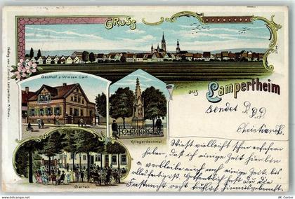 68623 W6840 Lampertheim , Hess Lithographie Gasthaus Zum Prinzen Carl Kr... - 13614598