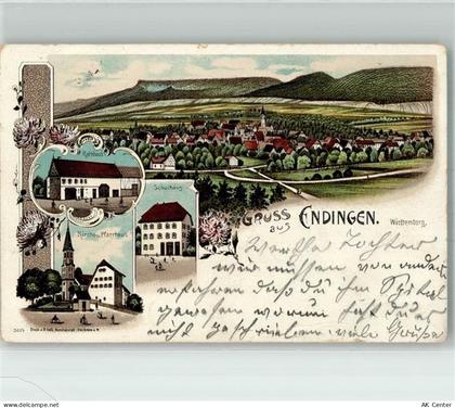 72336 W7460 Endingen , Württ 1901 Gebrauchsspuren Lithographie Rathaus S... - 13653539