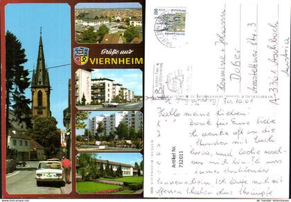 732011 Mehrbild AK Viernheim Hessen Kirche Wohnbauten Teilansicht