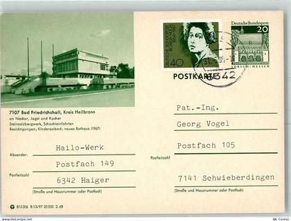 74177 W7107 Bad Friedrichshall - Neues Rathaus Postkarte - 10347803