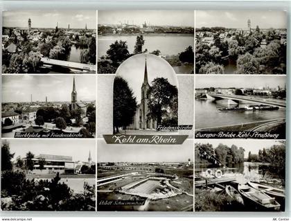 77694 W7640 Kehl - Marktplatz Friedenskirche Europa-Brücke Kehl-Straßbur... - 10566396