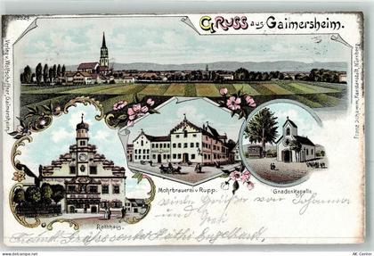 85080 W8074 Gaimersheim 1905 Lithographie Rathaus Mohrbrauerei Rupp Gnad... - 13614228