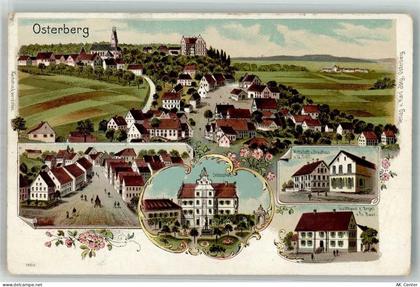 89296 W7919 Osterberg b Illertissen 1915 Lithographie Schlosshof Gasthau... - 13665830