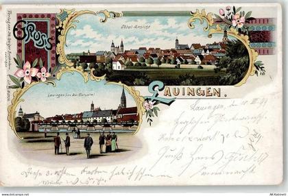 89415 W8882 Lauingen Donau 1899 - Brücke Kirche - 52123750