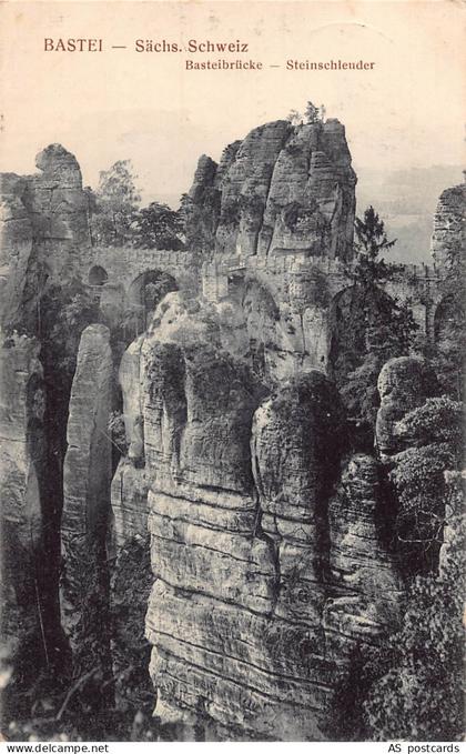 B267 Germany Saechs Schweiz 1911 Bastei Bridge vintage postcard